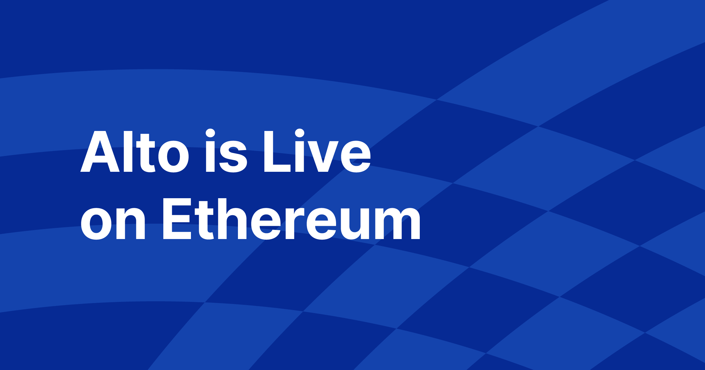 Alto Money Is Live on Ethereum Mainnet